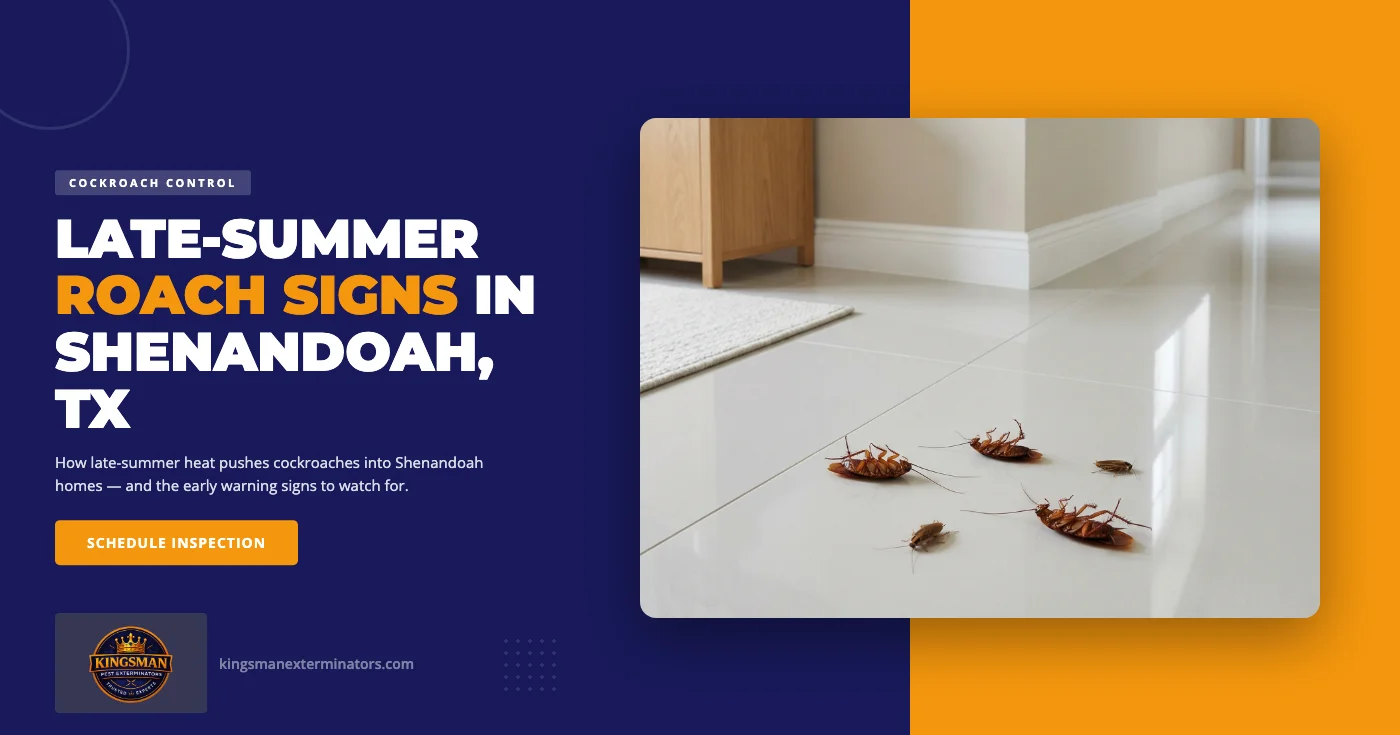 Late-Summer Cockroach Warning Signs Every Shenandoah, TX Homeowner Should Know